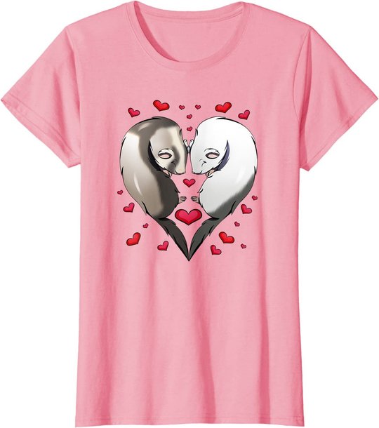 Frettchen Liebe Valentinstag Geschenk T-Shirt