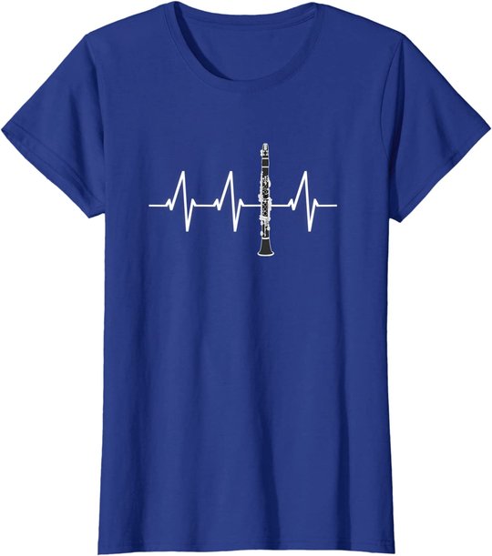 Klarinette Herzschlag Heartbeat Klarinettist Geschenk T-Shirt