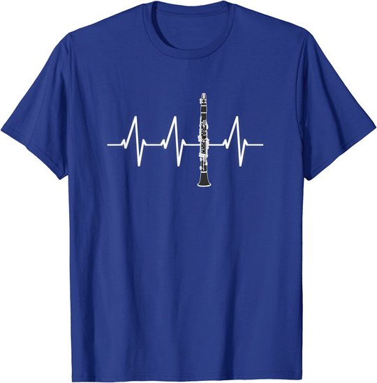 Klarinette Herzschlag Heartbeat Klarinettist Geschenk T-Shirt
