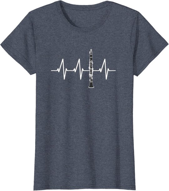Klarinette Herzschlag Heartbeat Klarinettist Geschenk T-Shirt
