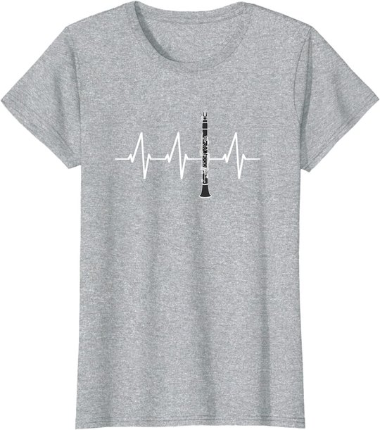 Klarinette Herzschlag Heartbeat Klarinettist Geschenk T-Shirt