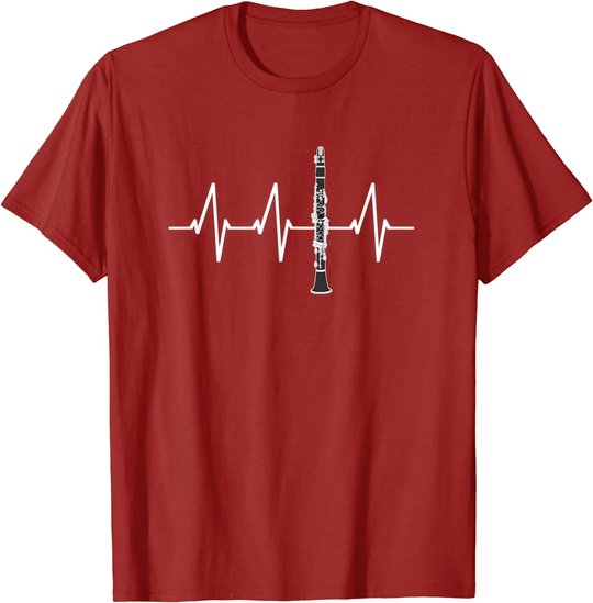 Klarinette Herzschlag Heartbeat Klarinettist Geschenk T-Shirt