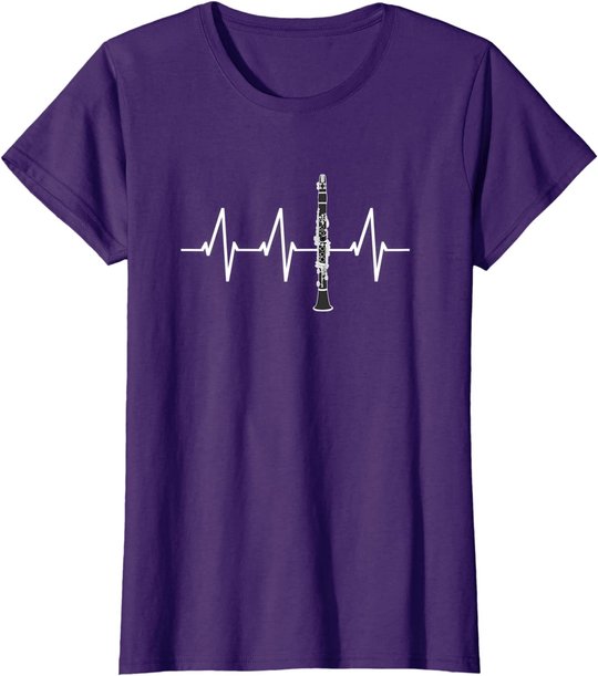 Klarinette Herzschlag Heartbeat Klarinettist Geschenk T-Shirt