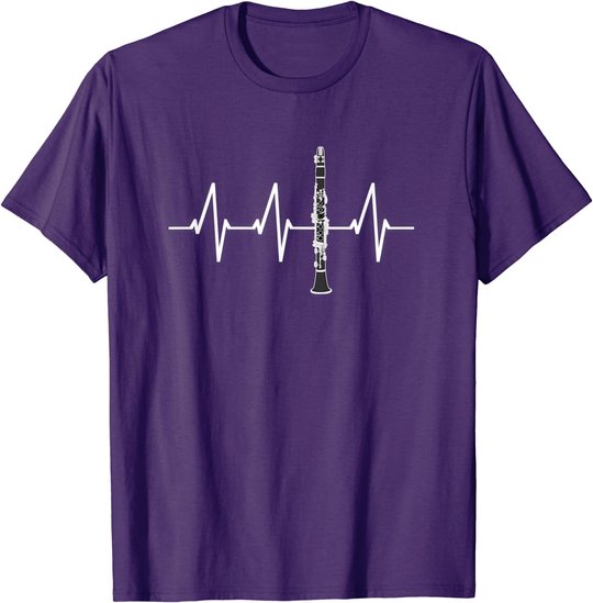 Klarinette Herzschlag Heartbeat Klarinettist Geschenk T-Shirt