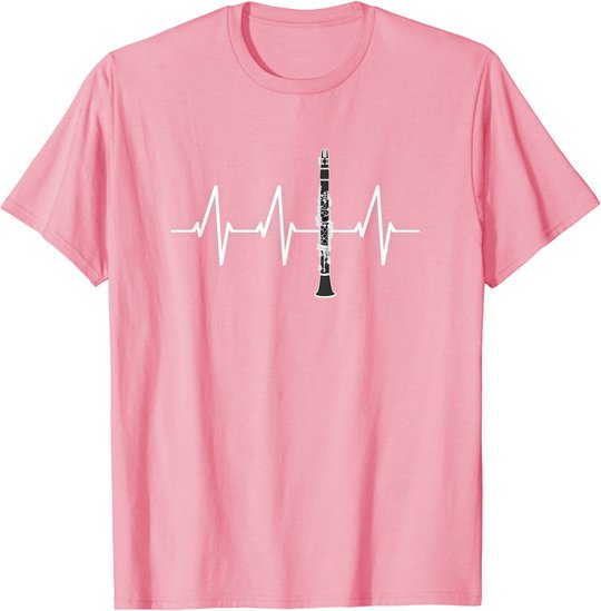 Klarinette Herzschlag Heartbeat Klarinettist Geschenk T-Shirt