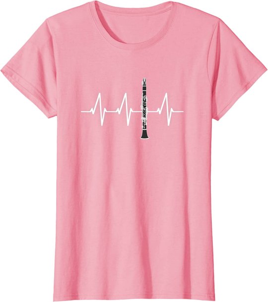 Klarinette Herzschlag Heartbeat Klarinettist Geschenk T-Shirt