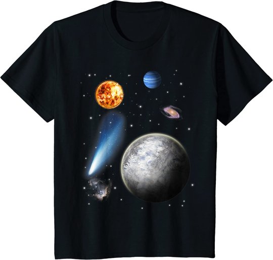 Weltraum Motiv Universum Sterne Sonnensystem Planeten Sonne T-Shirt