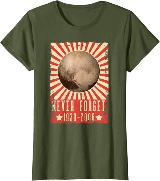Vintage Never Forget Pluto - UDSSR Space Graphic Poster T-Shirt