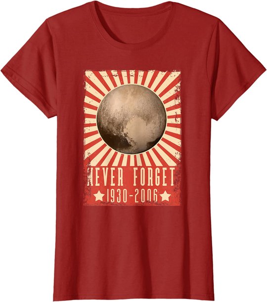 Vintage Never Forget Pluto - UDSSR Space Graphic Poster T-Shirt