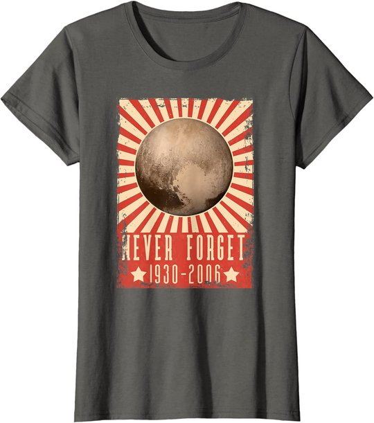 Vintage Never Forget Pluto - UDSSR Space Graphic Poster T-Shirt