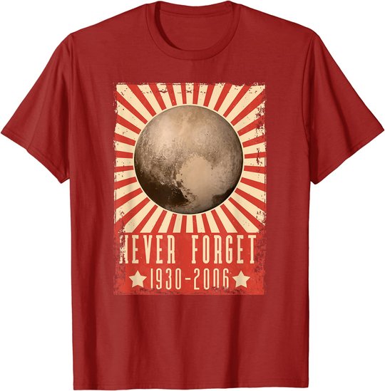 Vintage Never Forget Pluto - UDSSR Space Graphic Poster T-Shirt
