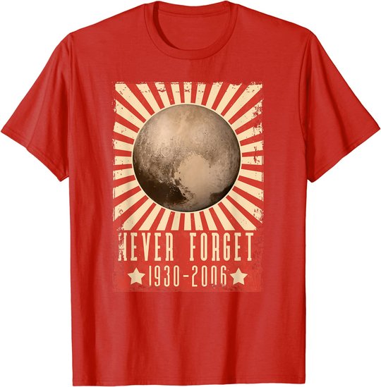 Vintage Never Forget Pluto - UDSSR Space Graphic Poster T-Shirt