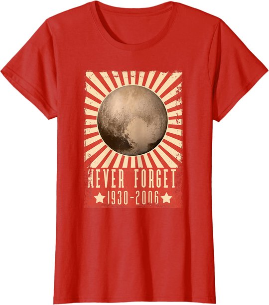 Vintage Never Forget Pluto - UDSSR Space Graphic Poster T-Shirt
