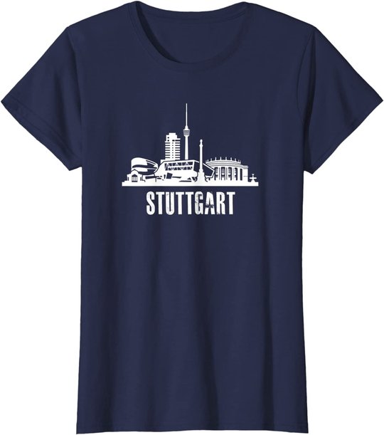 Stuttgart Stadt Silhouette und Skyline der Innenstadt T-Shirt