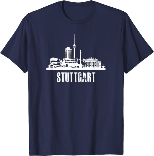 Stuttgart Stadt Silhouette und Skyline der Innenstadt T-Shirt