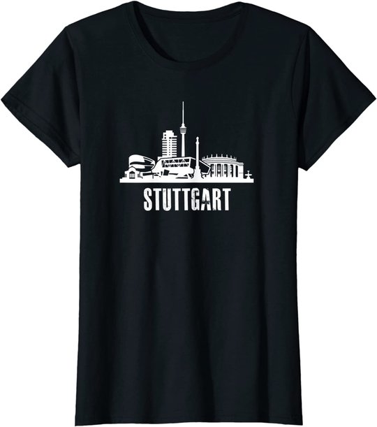 Stuttgart Stadt Silhouette und Skyline der Innenstadt T-Shirt