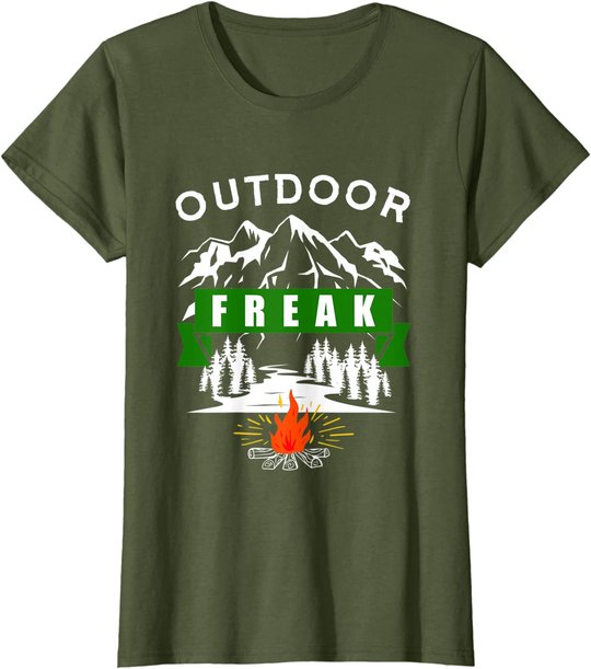 Camping Shirt, Wandern, Natur, Berge, Lustiges Outdoor Freak T-Shirt