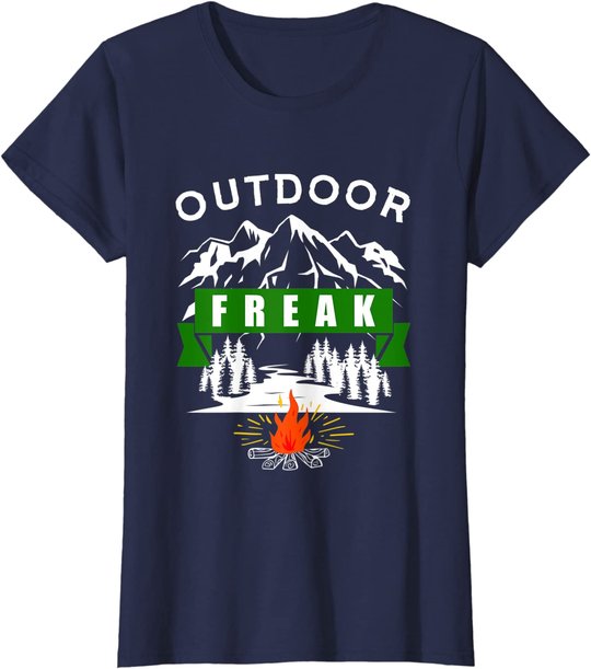 Camping Shirt, Wandern, Natur, Berge, Lustiges Outdoor Freak T-Shirt