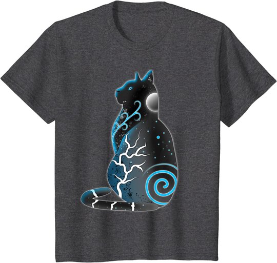 Katze Fantasy Nacht Mond T-Shirt