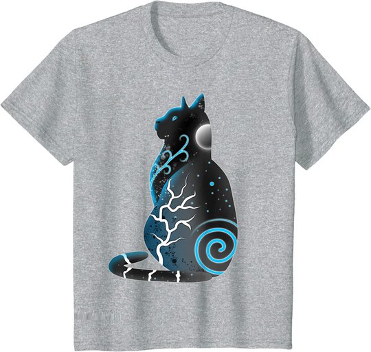 Katze Fantasy Nacht Mond T-Shirt