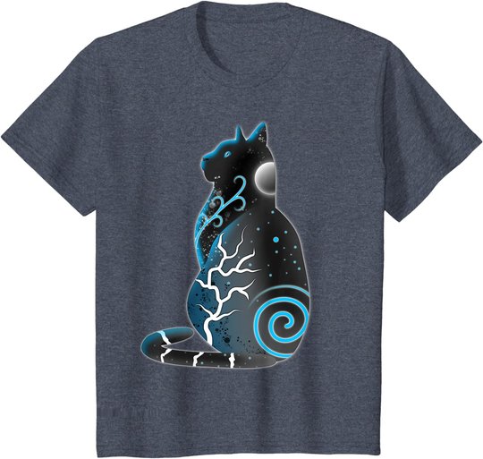 Katze Fantasy Nacht Mond T-Shirt