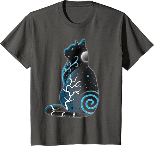 Katze Fantasy Nacht Mond T-Shirt