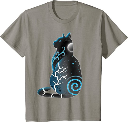Katze Fantasy Nacht Mond T-Shirt