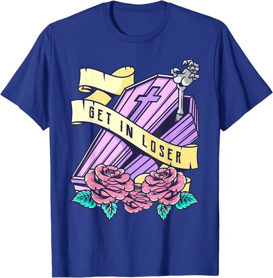 Get In Loser Coffin Pastel Goth Kawaii Halloween Aesthetic T-Shirt