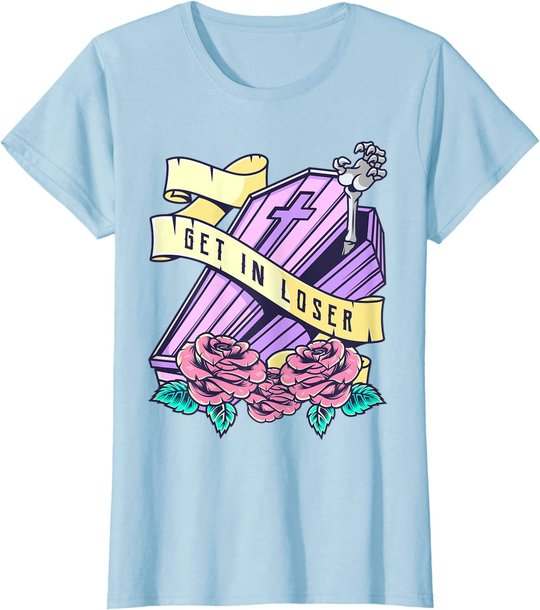 Get In Loser Coffin Pastel Goth Kawaii Halloween Aesthetic T-Shirt