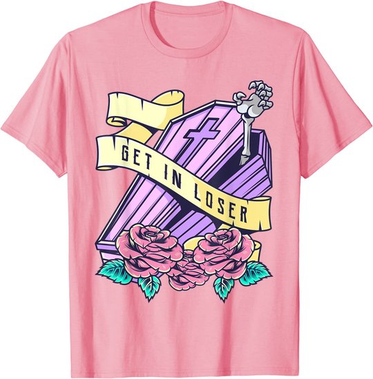 Get In Loser Coffin Pastel Goth Kawaii Halloween Aesthetic T-Shirt