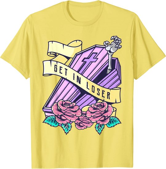 Get In Loser Coffin Pastel Goth Kawaii Halloween Aesthetic T-Shirt