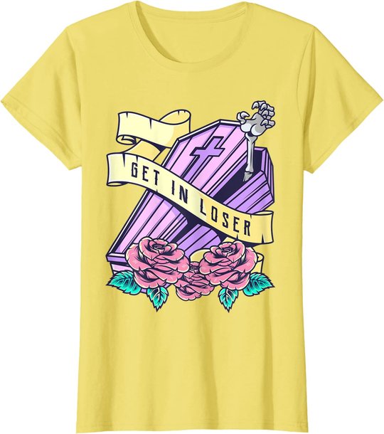 Get In Loser Coffin Pastel Goth Kawaii Halloween Aesthetic T-Shirt
