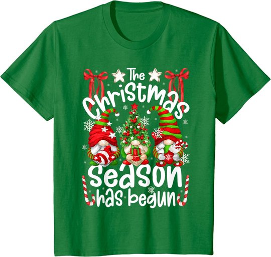 Christmas Season Has Begun For Women With Cute Santa Gnomes T-Shirt