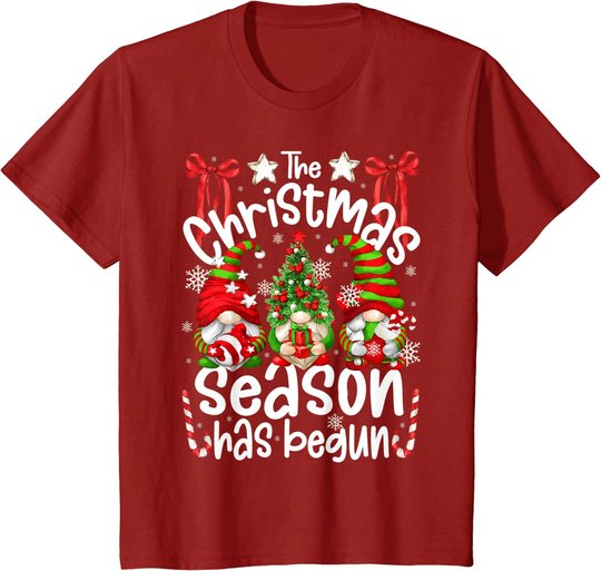 Christmas Season Has Begun For Women With Cute Santa Gnomes T-Shirt