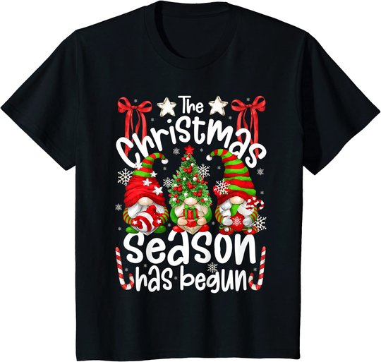 Christmas Season Has Begun For Women With Cute Santa Gnomes T-Shirt