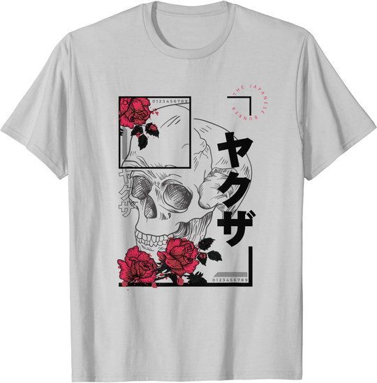 Japanese Aesthetic Vaporwave Sad Eboy Modern Urban Skull T-Shirt