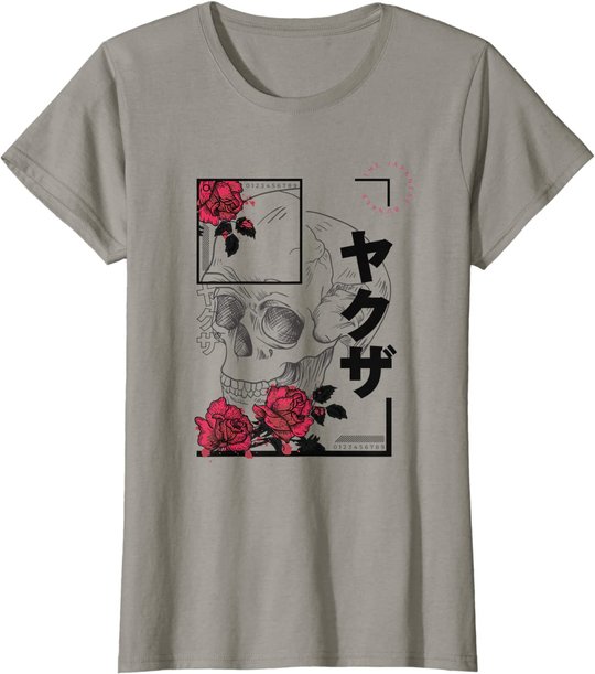 Japanese Aesthetic Vaporwave Sad Eboy Modern Urban Skull T-Shirt