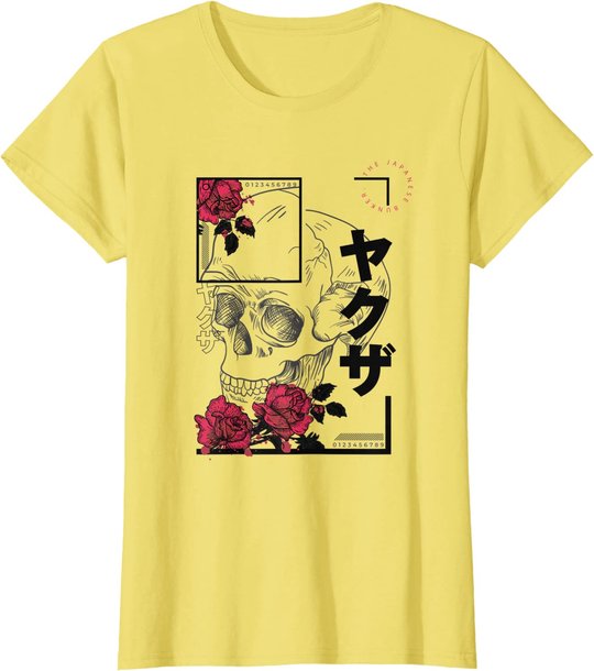 Japanese Aesthetic Vaporwave Sad Eboy Modern Urban Skull T-Shirt
