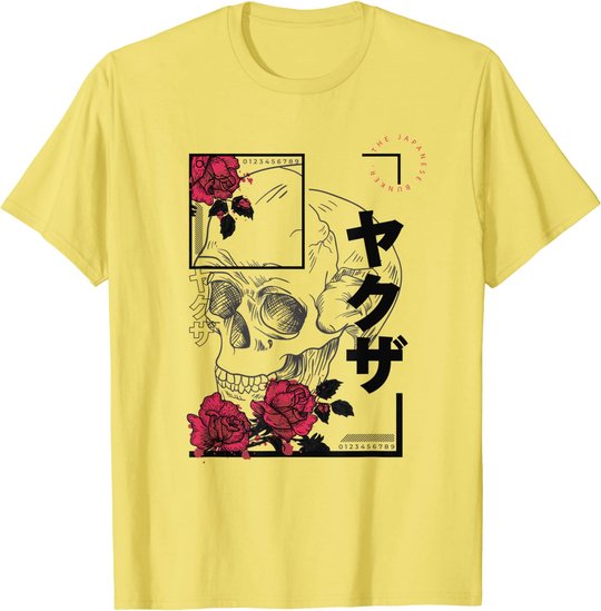 Japanese Aesthetic Vaporwave Sad Eboy Modern Urban Skull T-Shirt