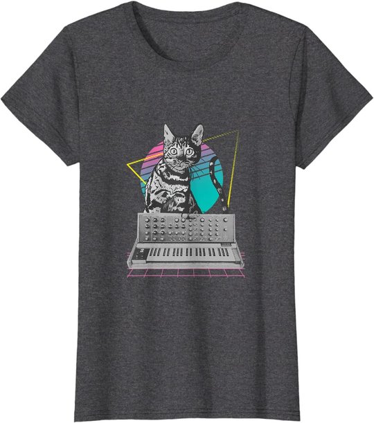 Synthesizer Katze Synth Vaporwave - Synthesizer Cat T-Shirt