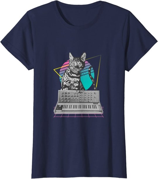 Synthesizer Katze Synth Vaporwave - Synthesizer Cat T-Shirt