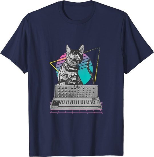 Synthesizer Katze Synth Vaporwave - Synthesizer Cat T-Shirt