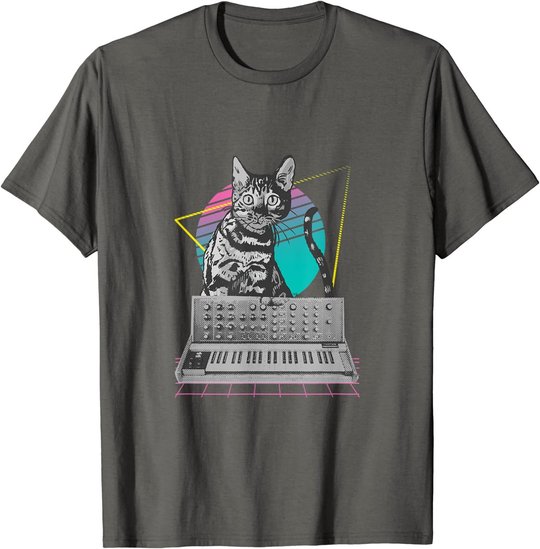 Synthesizer Katze Synth Vaporwave - Synthesizer Cat T-Shirt