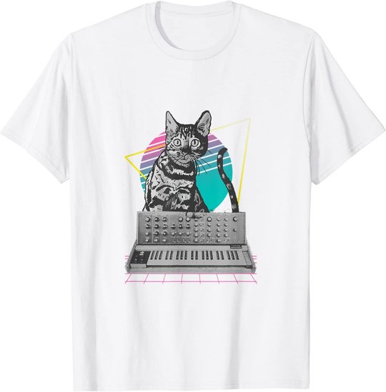Synthesizer Katze Synth Vaporwave - Synthesizer Cat T-Shirt