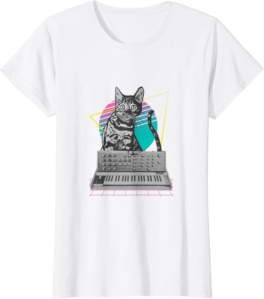 Synthesizer Katze Synth Vaporwave - Synthesizer Cat T-Shirt