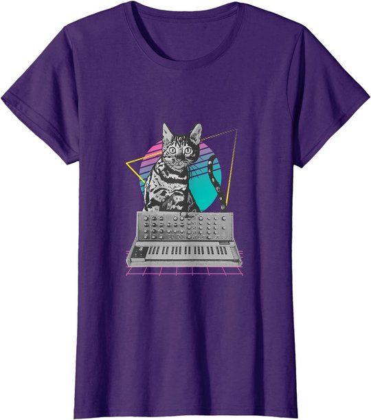 Synthesizer Katze Synth Vaporwave - Synthesizer Cat T-Shirt