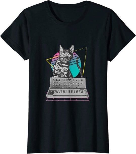 Synthesizer Katze Synth Vaporwave - Synthesizer Cat T-Shirt
