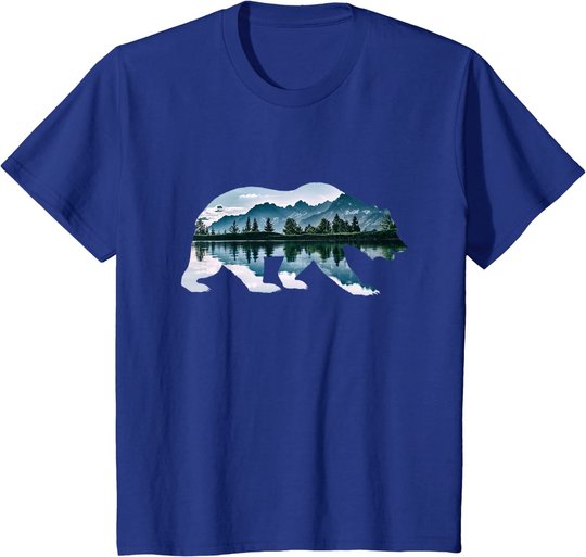Bär Grizzly Braunbär Tiermotiv Wildnis Wald Winter Geschenk T-Shirt