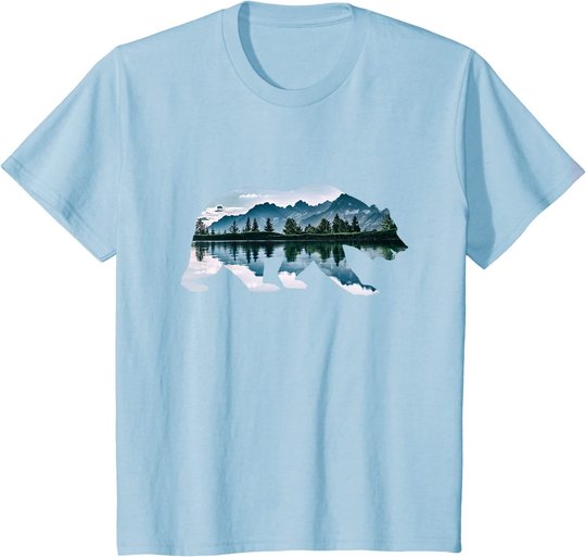 Bär Grizzly Braunbär Tiermotiv Wildnis Wald Winter Geschenk T-Shirt