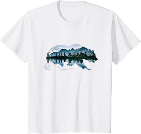 Bär Grizzly Braunbär Tiermotiv Wildnis Wald Winter Geschenk T-Shirt